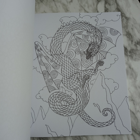 Majestic Dragons Adult Coloring Book w/Pencils NEW - Picture 4 of 8